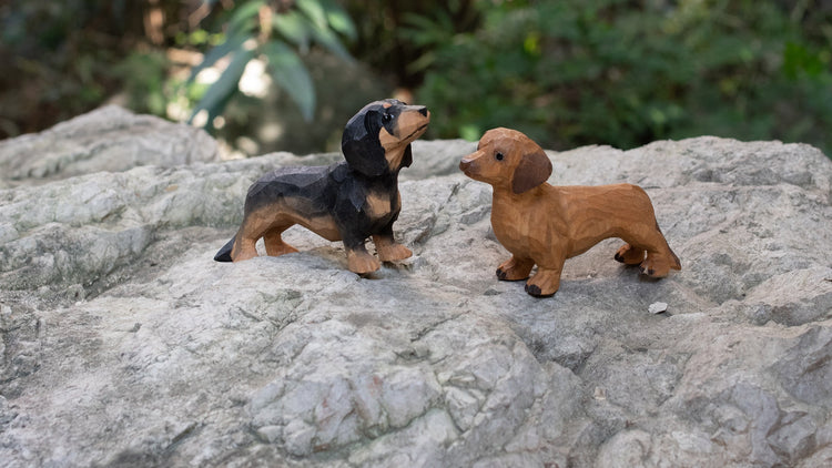 Carved Canines | Hand-Carved Wooden Dog Figurines