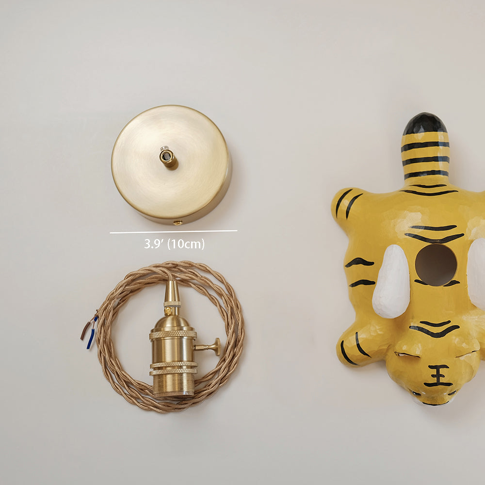 Hand-carved wooden tiger pendant light with a playful flying design. A whimsical statement piece for unique lighting setups.