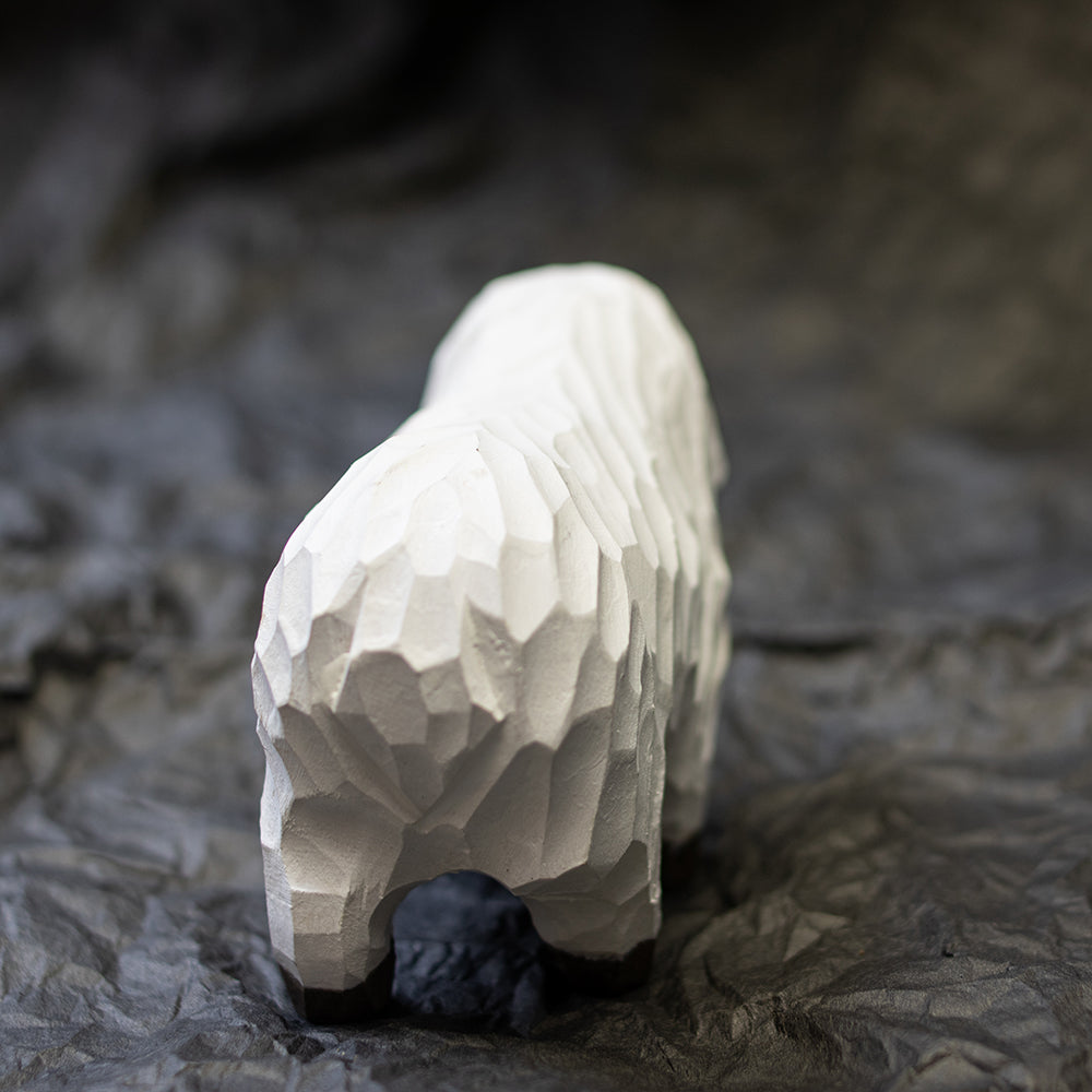 Hand-Carved wood sheep figurine,  an ornament great for home decor and gifts. 