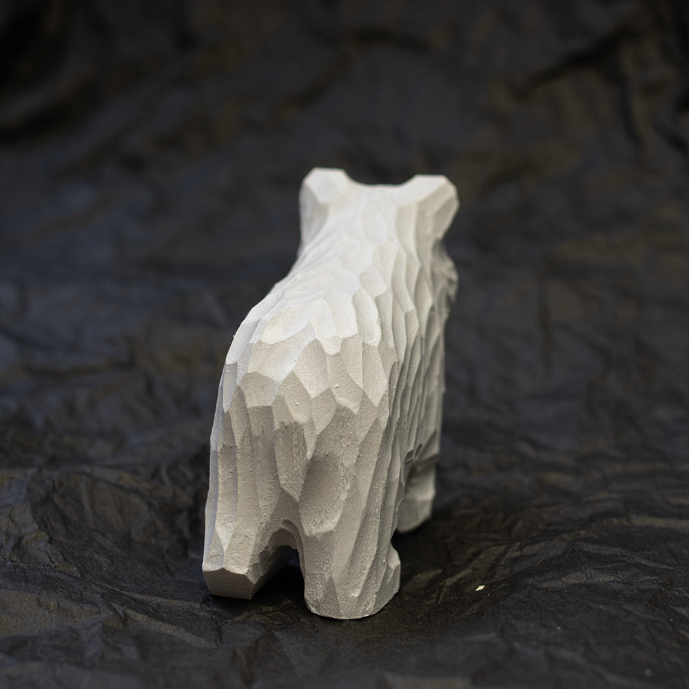 Hand-Carved wood polar bear figurine,  an ornament great for home decor and gifts. 