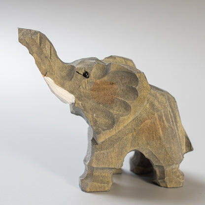 Hand-Carved wood elephant figurine,  an ornament great for home decor and gifts. Free shipping over $69.