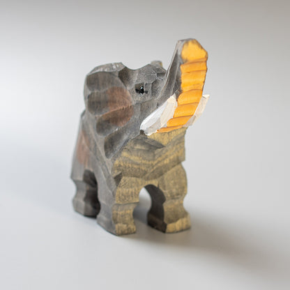 Hand-Carved wood elephant figurine,  an ornament great for home decor and gifts. Free shipping over $69.