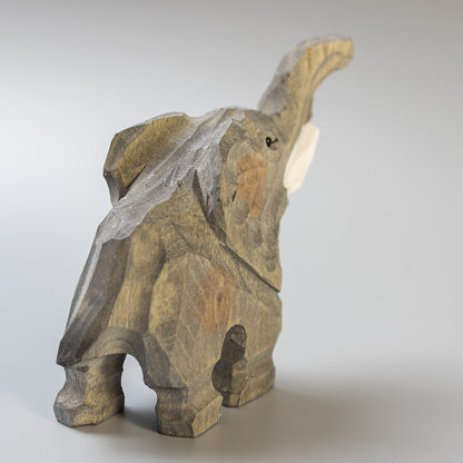 Hand-Carved wood elephant figurine,  an ornament great for home decor and gifts. Free shipping over $69.